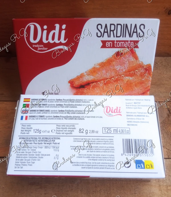 Sardina en tomate's foto | Bodegas R.G |  BizneCubano