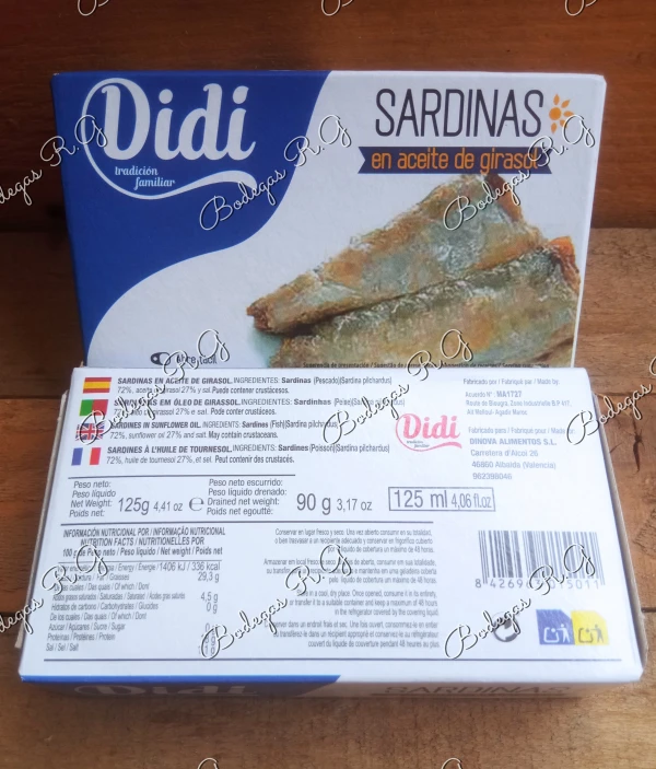 Sardina en aceite de girasol's foto | Bodegas R.G |  BizneCubano